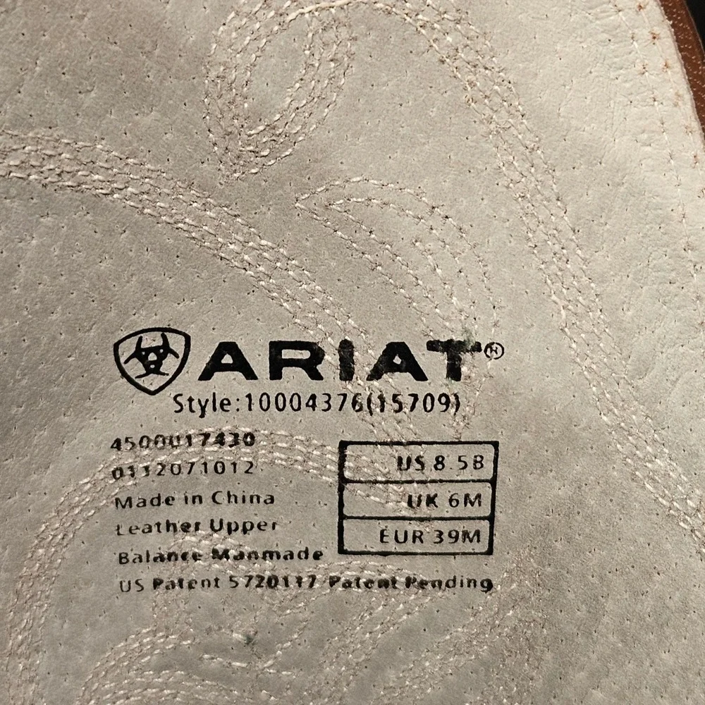 Ariat Heritage Western Boots Womens 8.5B Brown Leather R-Toe 10004376